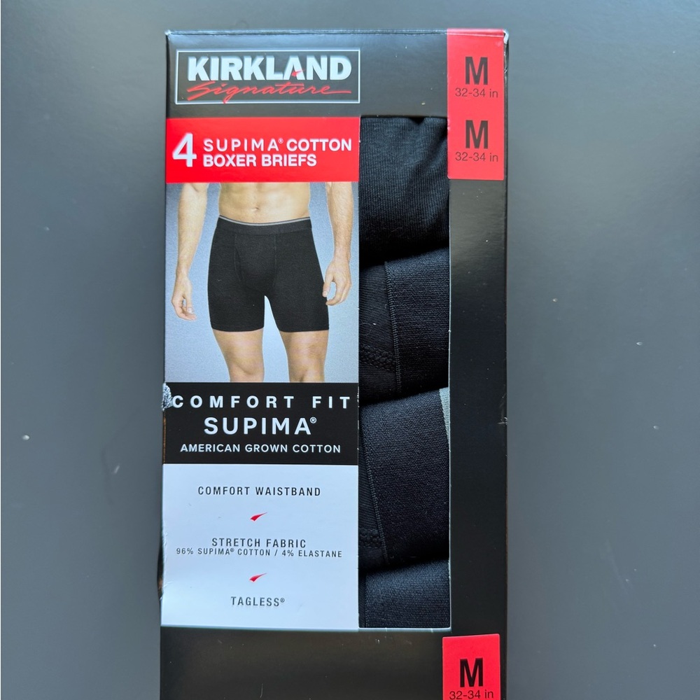 Kirkland Signature Supima Cotton Boxer Briefs - Black